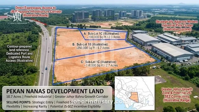 Pekan Nanas Development Land 10.7 Acres - 工业用地 in 而南峇株